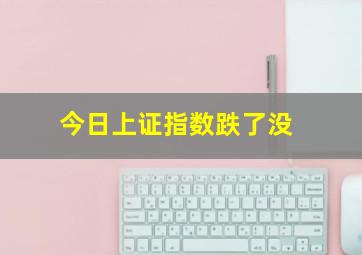 今日上证指数跌了没