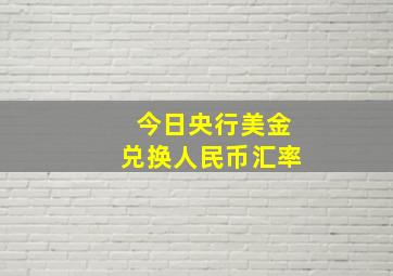 今日央行美金兑换人民币汇率