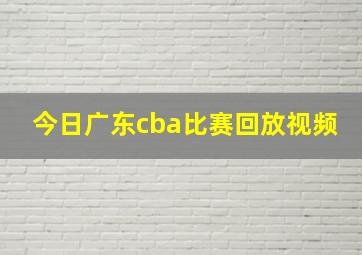 今日广东cba比赛回放视频