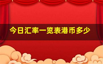 今日汇率一览表港币多少