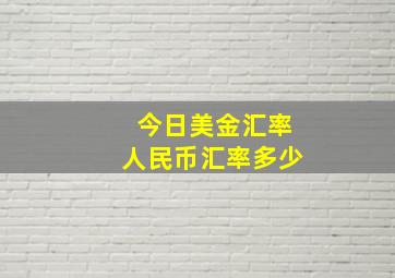 今日美金汇率人民币汇率多少