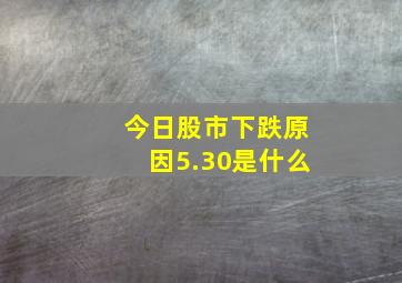 今日股市下跌原因5.30是什么