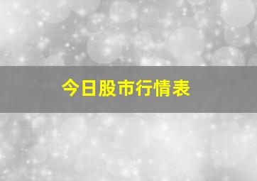 今日股市行情表