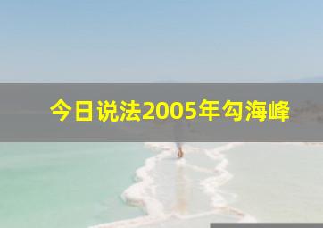 今日说法2005年勾海峰