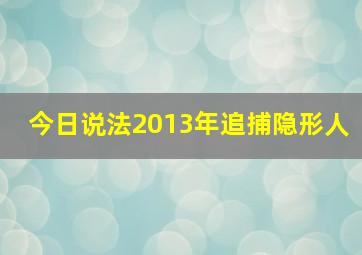 今日说法2013年追捕隐形人