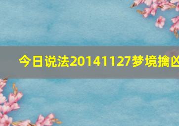 今日说法20141127梦境擒凶