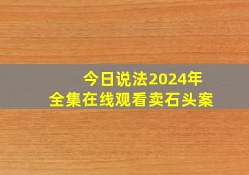 今日说法2024年全集在线观看卖石头案