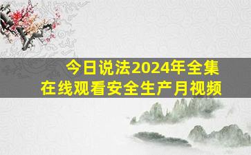 今日说法2024年全集在线观看安全生产月视频