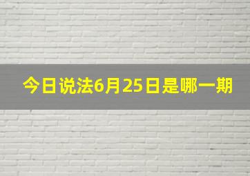 今日说法6月25日是哪一期