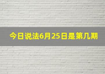 今日说法6月25日是第几期