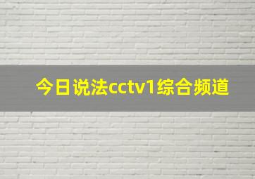 今日说法cctv1综合频道