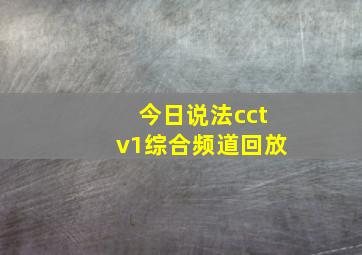 今日说法cctv1综合频道回放