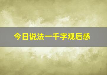 今日说法一千字观后感