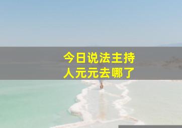 今日说法主持人元元去哪了