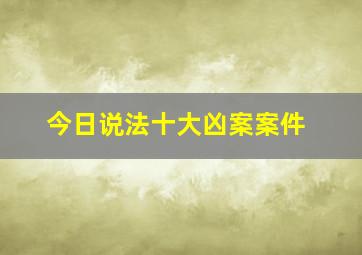 今日说法十大凶案案件