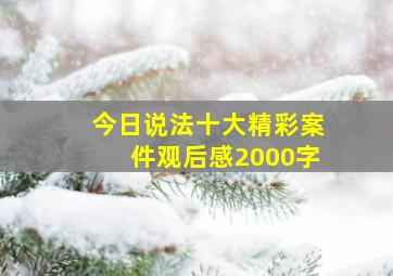 今日说法十大精彩案件观后感2000字