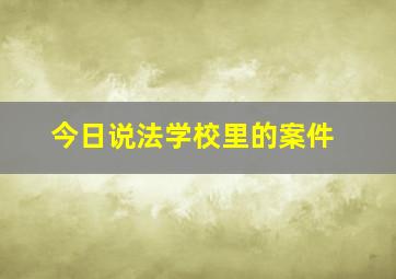 今日说法学校里的案件