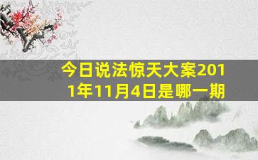 今日说法惊天大案2011年11月4日是哪一期