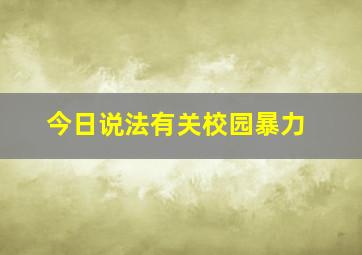 今日说法有关校园暴力