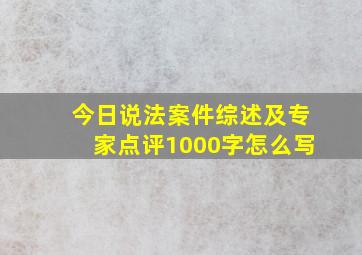 今日说法案件综述及专家点评1000字怎么写