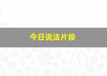 今日说法片段