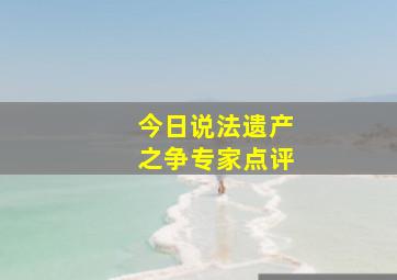 今日说法遗产之争专家点评