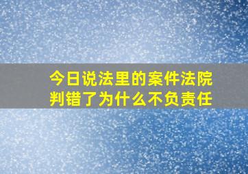 今日说法里的案件法院判错了为什么不负责任