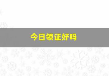 今日领证好吗