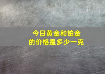 今日黄金和铂金的价格是多少一克