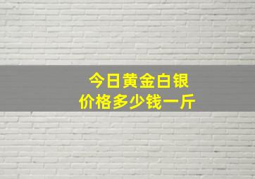 今日黄金白银价格多少钱一斤