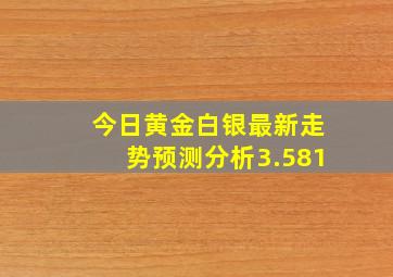 今日黄金白银最新走势预测分析3.581