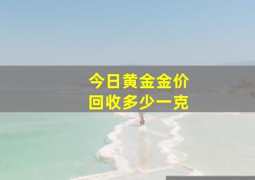 今日黄金金价回收多少一克