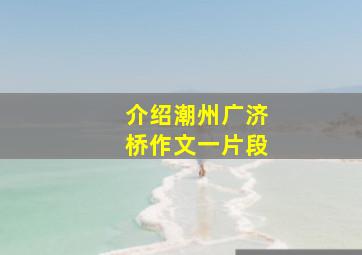 介绍潮州广济桥作文一片段