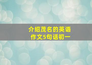 介绍茂名的英语作文5句话初一