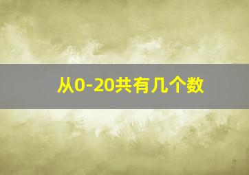 从0-20共有几个数