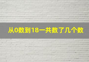 从0数到18一共数了几个数