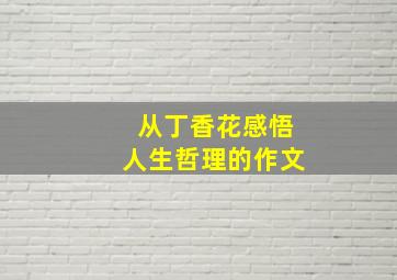 从丁香花感悟人生哲理的作文