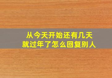 从今天开始还有几天就过年了怎么回复别人