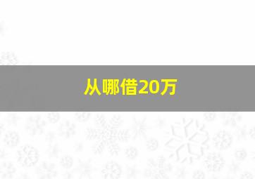 从哪借20万