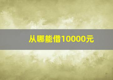 从哪能借10000元