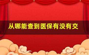 从哪能查到医保有没有交