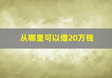 从哪里可以借20万钱