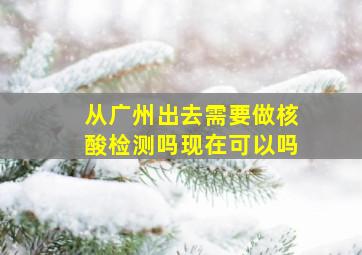 从广州出去需要做核酸检测吗现在可以吗