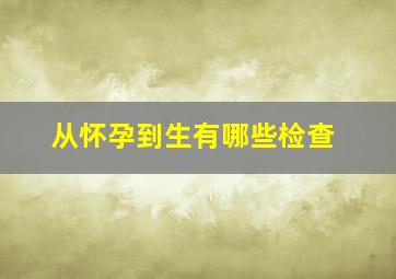 从怀孕到生有哪些检查