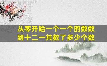 从零开始一个一个的数数到十二一共数了多少个数