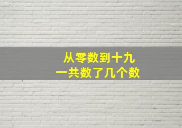 从零数到十九一共数了几个数