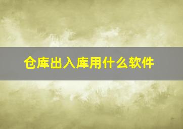 仓库出入库用什么软件