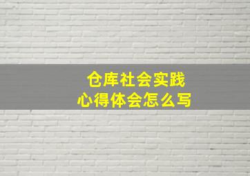 仓库社会实践心得体会怎么写