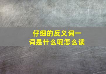 仔细的反义词一词是什么呢怎么读