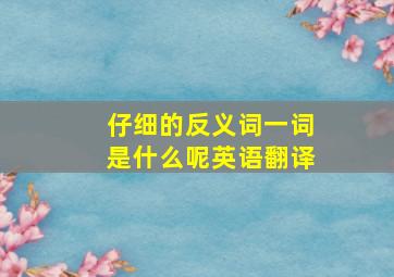 仔细的反义词一词是什么呢英语翻译